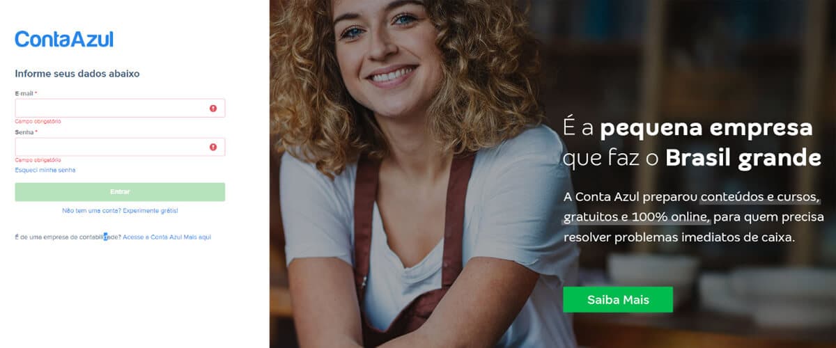 imagem de login de colaborador no sistema ContaAzu