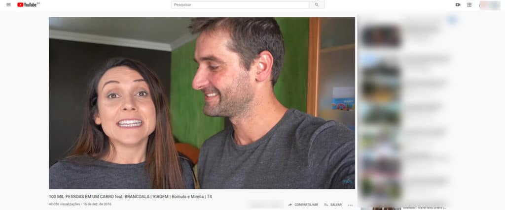 imagem que represente o casal gravando para o canal em 2017