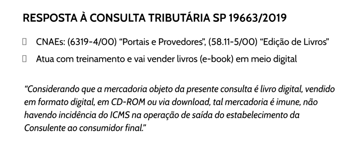 imagem que representa consulta tributária 19663/2019