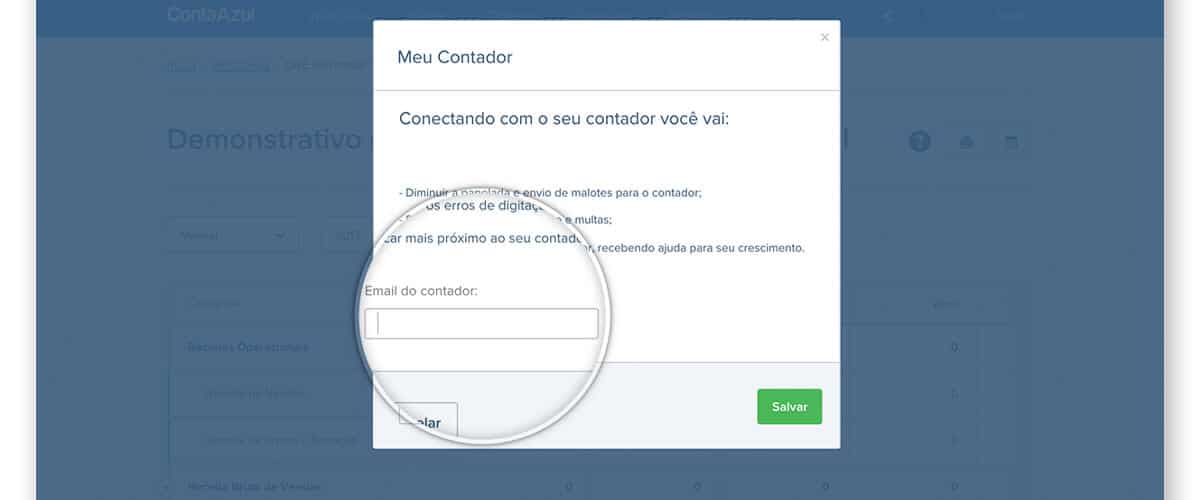 imagem que represente módulo integração com o contador do site ContaAzul
