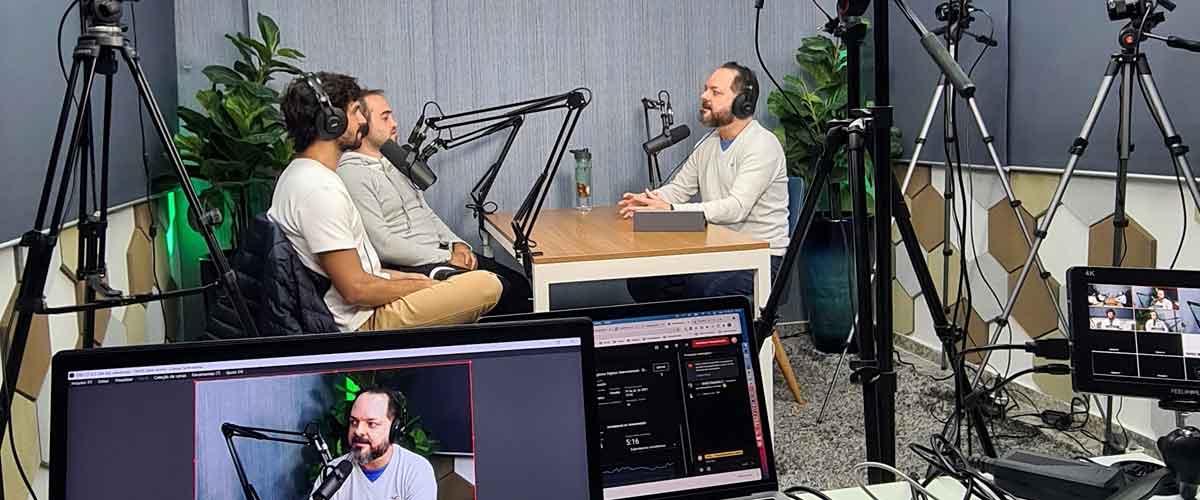 imagem que represente gravação de podcast